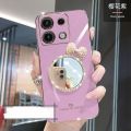 For Infinix Note 30 / Note 30i / Note 30 Pro / Note 30 VIP Back Cover with Bowknot Makeup Mirror Luxury 6D Plating Square Bumper Girls Phone Case Shiny Soft Silicone Protective Cases Pouch. 