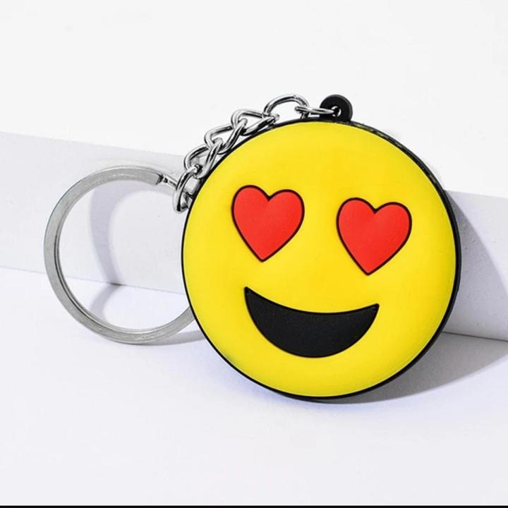 Funny Emoji Smile Stool Amusing Cartoon Keychain Cute Key Plastic