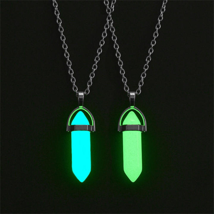 1 piece Hexagon Stone Magnetic couple necklace LED  Pendant Couple necklace Glow In The Dark Astronaut pendant necklace Resin Glow in the dark necklace for Couple necklace Lover Jewelry Couple