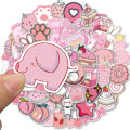 50Pcs Lovely Vsco Pink Stickers Cute Fresh Stickers Graffiti Suitcase Guitar Pvc Stickers. 