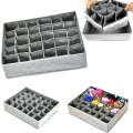 Pack of 2 Underwear Socks Storage Organizer with Lids Foldable Closet Drawer Divider 24 Cells, Storage Box for Socks Underwear. 