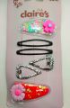 Claire’s Club Pack of 6 Snap Hair Clips Headband Hair Accessories Band for Women (Product of UK). 