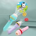Mini Flashlight Projector Slide Projector Toy/Projection Kids Handy Flash Light with 3 Cards. 