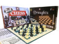 2in1 Chess & Checkers Board Game Heavy Laminated Board Draughts And Chess Board Game. 