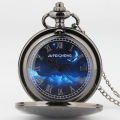 New Starry Sky Moon Pocket Watch Classic Quartz Pocket Watch Male and Female Students Large Flip Retro Roman Scale Pocket Watch. 
