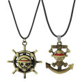 Anime One Piece Trafalgar Law Necklace Monkey D. Luffy Vintage Vintage Skull Pendant Necklace for Women Jewelry Choker. 