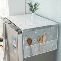 Printed Fridge Dust Cover Waterproof Refrigerator Dustproof Cover with 6 Pocket Household Freezer Top Hanging Bag Fridge Storage Bag Appliance Protector Organizer Washing Machine Top Cover. 