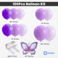 Butterfly 100 Pcs Kit | Birthday Party Pack | For |Butterfly Theme Birthday Party decor |. 