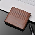 Superman Ruoias Fashion Geometry Stripe Embossing Leather Wallet Two-fold Leather Multiple Card Slots Card Holder Coin Purse. 