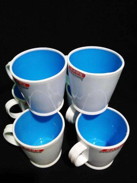 Pack Of 6 - Imported Plastic Achleric Tea Cup - Multi-color