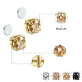 Fashion Crystal Magnetic Clip Ear Stud Non Piercing Earrings Fake Earring Gift for Men Women Jewelry 6mm/8mm. 
