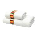 A&G-Pack of 2 - Stylish Turkish bath set with Applique Work - White. 
