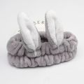 Women Cute Coral Fleece Rabbit Ears Elastic Headbands Soft Wash Face Bath Hairbands Girls Holder Turban Hair Accessories. 