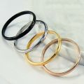 2mm Simple Titanium Steel Vein Ring Glossy Ring Female Couple Ring Ring Fine Stainless Steel Finger Ring Tide Jewelry. 