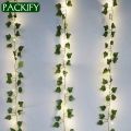PACKIFY Artificial Leaves Bail  with 15Ft LED Fairy string Lights for home Room decoration items, office, wedding, function decoration. 