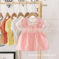 Sweet and Cotton Princess 2024 Summer New Western Fashion Cute Baby Short sleeved Girl's Dress. 