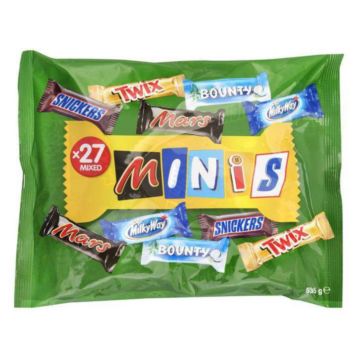 Best Of Minis Chocolate (Mars, Snickers, Bounty, Twix & Milky Way), 27 Mix Bars, 535gm