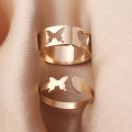 Adjustable Butterfly Heart Beautiful Couple Rings Set- Open Same Rings for Friends. 