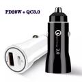 Basics Mini Car Charger with Dual Output, Fast Charging (Type C 20W + Type A 3.0A) Compatible with All Smartphones(Black) QC3.0+3.1A Car Charger Fast Charging White Black Mini Shape Car Lighter Slot PD 20W USB Type C Charge Mobile Phone. 
