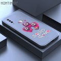 Hontinga for OPPO A31 2020 Case Cute Cartoon Cute Squid Game Character Phone Cover Square Liquid Silicone Shockproof Protective Cases. 