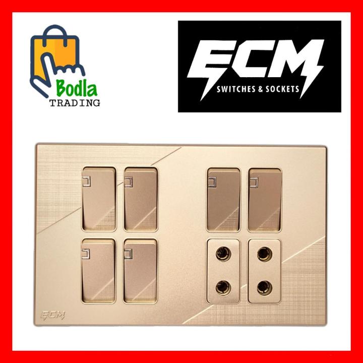 6 Switches+2 Sockets Electric China Fitting Sheet China Switch Board- ECM Metal Series