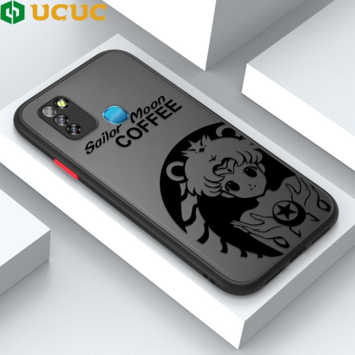 UCUC for Infinix Smart 5 / X657 / X657B / X657C Back Cover Sailor Moon Frosted Transparent Hard Phone Case Thin Shockproof Full Cover Camera Protect Case