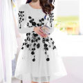 Flowers Embroidered 2-Piece Organza Frock for Women – Casual Frock with Floral Design. 