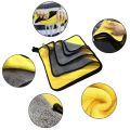 MICRO FIBER CLOTH DOUBLE SIDE  IMPORTED TOWEL - YELLOW AND GREY 40*40 cm. 