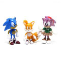 6pcs/Set Cartoon Moives Sonic The Hedgehog Figure Supersonic Dolls Ornaments PVC Anime Action Figure Toys For Halloween Kids. 
