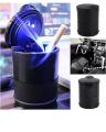 LED Portable Cigarette Ashtray Holder Cup Black. 