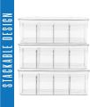 Plastic Acrylic Tea Bag Holder (Pack of 2) Plastic Tea Box Organizer With Lid - 8 Compartments Tea Organizer for Kitchen Countertops, Cabinets, Pantry (Clear). 