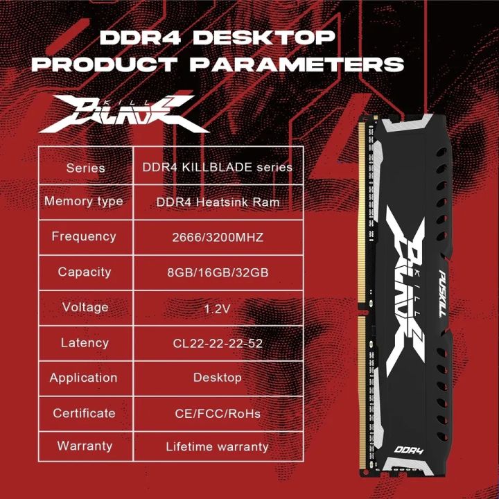 PUSKILL%2016GB%208GB%20RAM%20DDR4%201.2V%203200MHz%20Desktop%20Computer%20UDIMM%20Cooling%20Vest%20Memory%20Ram%20-%20Image%204