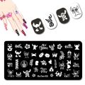 DISNEY New Cartoon Figure Nail Stamping Plates Cute Ear Stamping Plate Mouse Character Nail Art Templates #064. 