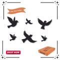 Pack of 6 Sparrow 3D Flying Wooden Birds for Wall Decor, Kids Bedroom Wall Decoration Ideas & Inspirations (Pack of 6). 
