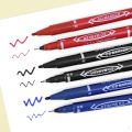 Permanent Double Head Marking Pen Waterproof Ink Fine Spot Black Blue Red Ink Round Head Fine Color Marking Pens. 