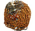 Pack of 10 beautifull string beads curtain - Door curtain - White and brown blinds curtain - Tassel beads curtain - 10 Rows glass beads curtain - Crystal curtain - Moti parda set. 