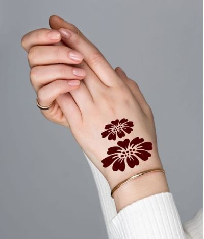 Big Small Flower Mehndi Design