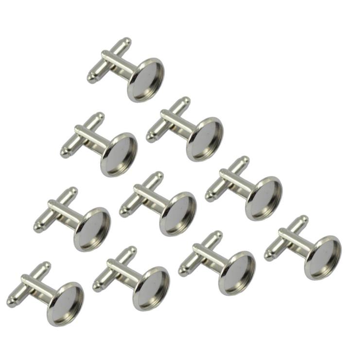 10pcs Cabochon Blank Round Bezel Setting Base Cufflink Cuff Link Finding