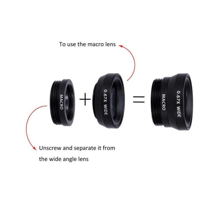 【All Of Me】APEXEL 4 1 Camera Lens 2X Telephoto Lens 180 Degree Fisheye Lens Macro Lens 0.67X Wide Angle Lens For iPhone Samsung