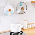 Self Adhesive Pot Lid Holder No-Punch Wall-Mounted Rotatable Pot Lid Rack Adjustable Hanging Pan Cover Organizer Cutting Board Storage Kitchen Household Set Kitchen Tools. 