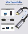 JSAUX (Male to Female) DP Display Port to HDMI Converter 1080P@60Hz Nylon Braided Aluminum Shell. 