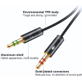 FunBug 3.5mm Female to 2 Male Headphones Splitter ~ Mic Audio Y Splitter AUX Cable for Computer & laptop ~ Headset Adapter ~ Single pin Headphone to PC Convertor ~ 2 in 1 connector for PS4, Xbox, Tablet, Mobile. 