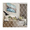 Self-Adhesive Acrylic Mirror Wall Stickers Waterproof Home Decal DIY Decoration Diamond Splicing Movable Mirror Glass Sticker. 