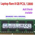 Laptop RAM 8GB DDR3 PC3L-12800 1600MHZ  Branded 100% Quality. 