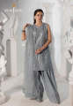 Asim Jofa Unstitched Embroidered Boski Silk 3 Piece Suit For Women And Girls - Grey- Collection: Izel - Designcode: Ajizl-17-Uns. 