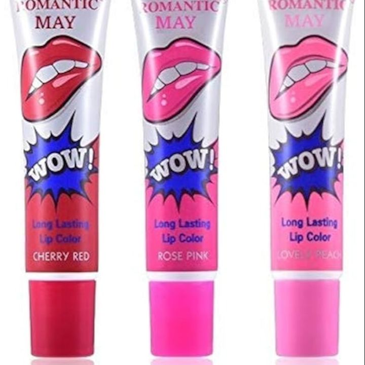 Romantic Bear Pack Of 6 Colors Set Peel Off Lipstick Magic Matte Lip Gloss Beauty Wow Lip Stick