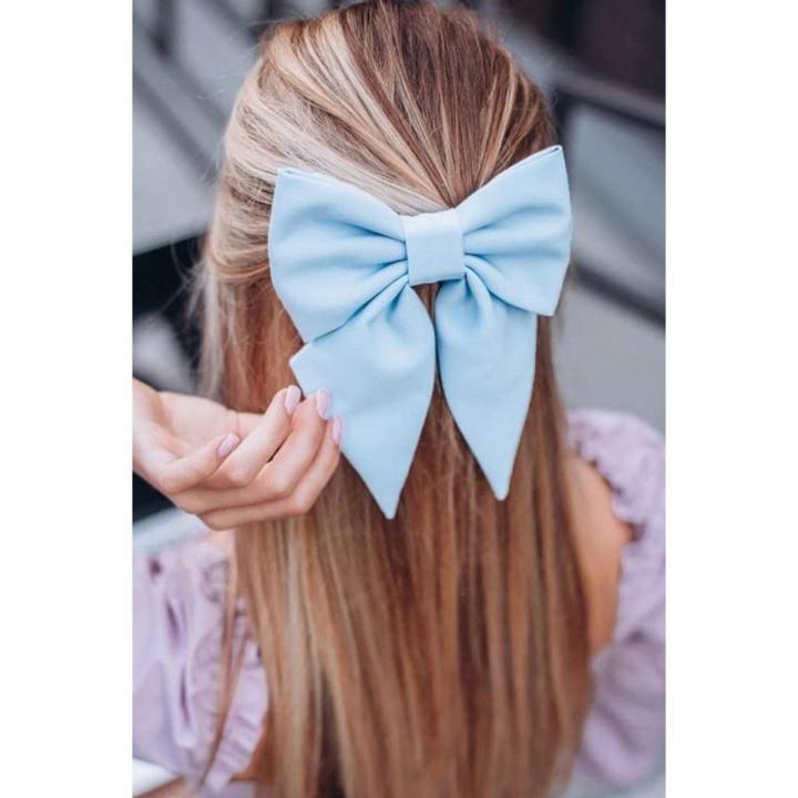 3 Piece Big Hair Bow Ties Hair Clips Satin Two Layer Butterfly Bow For Girls & Women Bowknot French Style Hair Accessories - Girls Castle