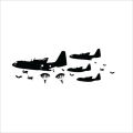 Military Helicopter Vinyl Wall Stickers Troopers Rappelling Airplane Wall Decal Decor Kids Teens Room Hot DIY Art Poster. 