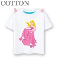 Princess Aurora Dress Up Disney Anime Fashion Cotton Summer Children's Cartoon T-shirt Round Neck Short Sleeve Print Pattern. 