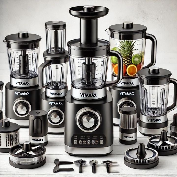 Vitamax Multi-Functional Juicer Blender & Food Processor Set – 11-in-1 Powerful Kitchen Appliance with 2L Blender, Grinder, Chopper, and Extractor, Durable Stainless Steel Design, High-Speed Motor for Juicing, Blending & Grinding 5 Year Warranty